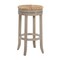Contemporary Home Living 24" Gray and Beige Bar Stool with Swivel Rush Seat